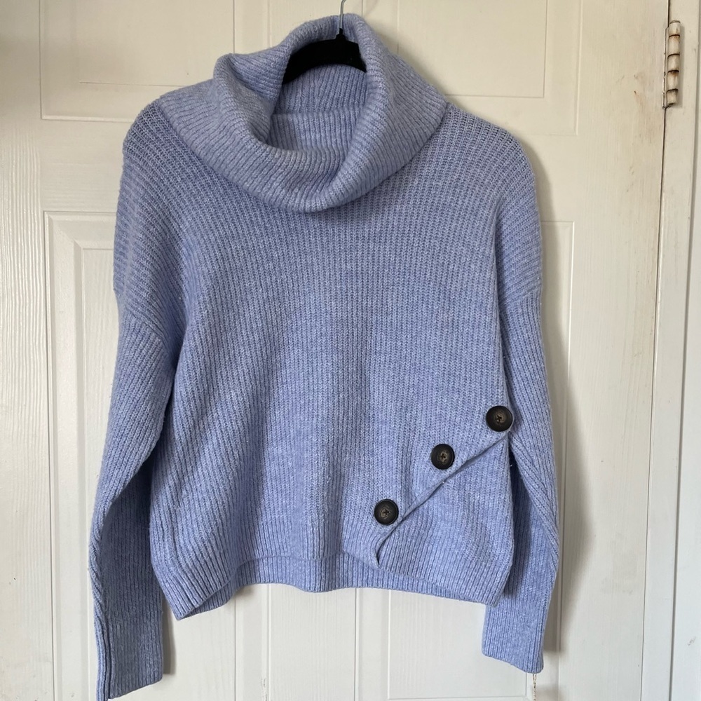 Jessica Simpson Purple Knit Cowl-neck Sweater